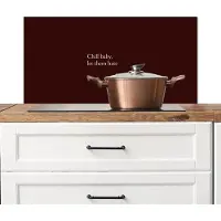 KitchenYeah Spatscherm keuken 80x40 cm - Kookplaat achterwand Tekst - Rood - Minimalistisch - Muurbeschermer - Spatwand fornuis - Hoogwaardig aluminium