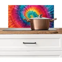 KitchenYeah Spatscherm keuken 60x30 cm - Kookplaat achterwand Regenboogkleuren - Tie dye - Muurbeschermer - Spatwand fornuis - Hoogwaardig aluminium