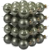 Othmar decorations Kleine kerstballen - 36x st - legergroen - D4 cm - glas - kerstversiering