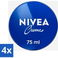 Nivea 4 x - Crème - Tin - Beschermt & Verzorgt - 75 ml - Crème - Huid Verzorgen - Huid Beschermen - Uitdroging Voorkomen - Handen Verzorgen