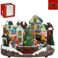 Luville Village scenery with tree battery operated l31,5xb22xh22 cm