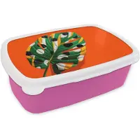 MuchoWow Broodtrommel Roze - Lunchbox 3-2 - Brooddoos 18x12x6 cm - Brood lunch box - Broodtrommels voor kinderen en volwassenen