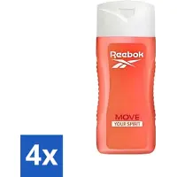 Reebok 4 x - Move Your Spirit - Douchegel - 400 ml - Douchegel - Granaatappel - Citrus - Aloe Vera - Gezin