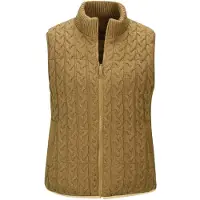 MADELEINE Gebreide bodywarmer mosterd