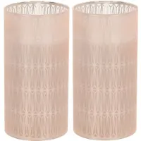 Home & Styling luxe LED kaars - 2x - in glas - warm wit - D7,5 x H15 cm - Stompkaarsen - Sfeer kaarsen
