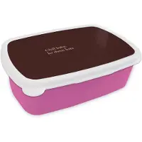 MuchoWow Broodtrommel Roze - Lunchbox Tekst - Rood - Minimalistisch - Brooddoos 18x12x6 cm - Brood lunch box - Broodtrommels voor kinderen en volwassenen