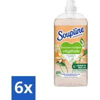Soupline 6 x - Wasverzachter - Oranjebloesem - 52 Wasbeurten - 1.3L - Wasverzachter - Plantaardige Wasverzachter - Wasverzachter Oranjebloesem - Zachte Was - Wasverzachter Biologisch