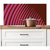 KitchenYeah Spatscherm keuken 100x50 cm - Kookplaat achterwand Lijnen - Rood - Beweging - Muurbeschermer - Spatwand fornuis - Hoogwaardig aluminium