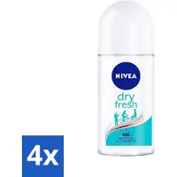 Nivea 4 x - Deodorant - Roller - Dry Fresh - 48 Uur Lang Werkend - 50 ml - Deodorant Roller - 48 Uur Bescherming - Anti-transpirant - Lichaamsgeur - Unisex Deodorant
