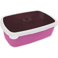 MuchoWow Broodtrommel Roze - Lunchbox Cassetteband - Bordeaux - Vintage - Brooddoos 18x12x6 cm - Brood lunch box - Broodtrommels voor kinderen en volwassenen