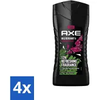 Axe 4 x - 3-in-1 Douchegel - Wild Bergamot & Pink Pepper - 100% Plantaardig - 250 ml - Douchegel - Geur - Lichaam - Gezicht - Haar