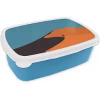 MuchoWow Broodtrommel Blauw - Lunchbox Feloranje duinen - Schaduw - Lege hemel - Brooddoos 18x12x6 cm - Brood lunch box - Broodtrommels voor kinderen en volwassenen