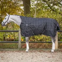 QHP Regendeken luxe 150 gram 1200D met Halve hals Midnicht