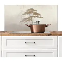KitchenYeah Spatscherm keuken 100x50 cm - Kookplaat achterwand Boom - Oosterse stijl - Landschap - Muurbeschermer - Spatwand fornuis - Hoogwaardig aluminium