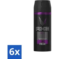 Axe 6 x - Deodorant Bodyspray - 48hrs Fresh - Excite - 150 ml - Deodorant - Deodorant Spray - 48 Uur Fris - Kokosnoot Geur - Zwarte Peper Geur