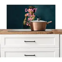 KitchenYeah Spatscherm keuken 90x45 cm - Kookplaat achterwand Vrouw - Portret - Kroon - Muurbeschermer - Spatwand fornuis - Hoogwaardig aluminium