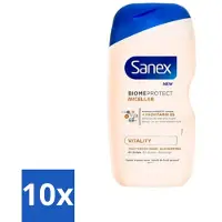 Sanex 10 x - BiomeProtect Micellair - Douchegel - Vitaliteit - 0% Sulfaat - Alle Huidtypes - 400 ml - Huid Reinigen - Micellaire Douchegel - 0% Sulfaten - Huidbarrière - Huid Vitaliteit