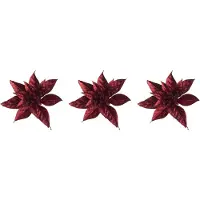 COSY&TRENDY Kerstboomversiering Kerstster - 4x - 15 cm - rood glitter - op clip - ornament