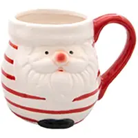 Svenska Living Kerst mok - kerstman - 8 x 11 cm - keramiek - 400 ml - beker - koffiemok/theemok - kinderbeker