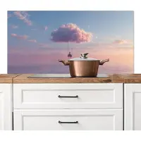 KitchenYeah Spatscherm keuken 120x60 cm - Kookplaat achterwand Wolk - Schommel - Kleurrijke lucht - Muurbeschermer - Spatwand fornuis - Hoogwaardig aluminium