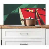 KitchenYeah Spatscherm keuken 100x50 cm - Kookplaat achterwand Biljarttafel - Ballen - Rood - Schaduw - Muurbeschermer - Spatwand fornuis - Hoogwaardig aluminium