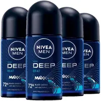 Nivea Deo Roller Men – Deep Black Carbon Beat 4 x 50 ml
