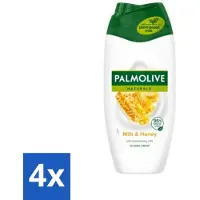 Palmolive 4 x Naturals - Douchecrème - Honing & Melk - Hydraterende Melk - 250 ml - Douchegel - Melk - Honing - Hydraterende Douchegel - Huid Verzorging