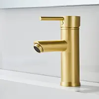 Saniclear Brass wastafelkraan geborsteld messing mat goud