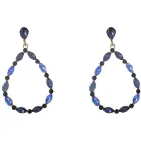 Go Dutch Label Oorknoppen Open Drop Dangle Goud Blauw
