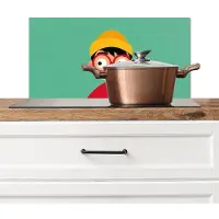 KitchenYeah Spatscherm keuken 70x30 cm - Kookplaat achterwand Jongen - Cartoon - Bril - Muts - Muurbeschermer - Spatwand fornuis - Hoogwaardig aluminium