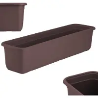 Kadax Wamat, 60 cm, balkonbak van hoogwaardige kunststof, plantenbak voor binnen en buiten, bloempot voor balkon, terras en vensterbank, bruin