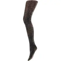 Caresse Glitter panty zwart met lurex glitters kleur: goud maat: XXL met tussenstuk