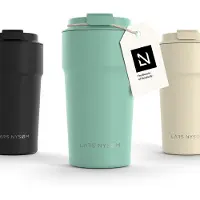 LARS NYSØM Bevægelse Thermos Coffee Mug-to-go 500ml - BPA-vrij met Isolatie - Lekvrije Roestvrijstalen Thermosbeker (Aqua Turquoise)