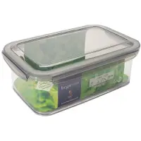 Hega hogar Vershoudbakjes - transparant/grijs - 1,9 liter - 24 x 15 x 8 cm- plastic - bewaarbakje - Tudela - Voedsel bewaar bakjes - Diepvriesbakjes