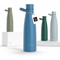 LARS NYSØM Nåde Roestvrijstalen drinkfles 750ml - BPA-vrije geïsoleerde waterfles 0,75 Liter (Calypso Blue)