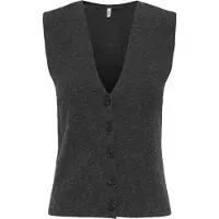 ONLY Gilet Onlbillie Sl Vest Cc Knt 15351107 Dark Grey Melange Dames Maat - S