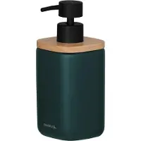 Sealskin Mind - Zeepdispenser 200 ml - Zeeppompje vrijstaand - FSC - Houtlook / Donkergroen