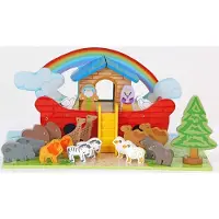 Playwood - Ark van noach rood met grondplaat; inclusief dieren
