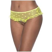 Magic Silk - Exposed P403LIMMED - Skirted Hipster w/ Open Crotch Panty S/M
