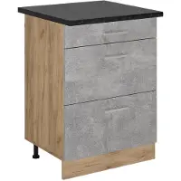 Vicco Keukenonderkast R-Line Beton 60 cm met laden, WB Antraciet, Model 54153
