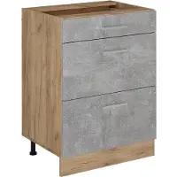 Vicco Keukenonderkast R-Line Beton 60 cm met laden, zonder werkblad, Model 53918