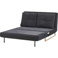 Beliani JERSLEV - 2-zits slaapbank - Zwart - Polyester