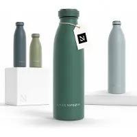 LARS NYSØM Ren Roestvrijstalen drinkfles 500ml - BPA-vrij geïsoleerde waterfles 0,5 Liter (Pine Green)