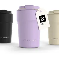 LARS NYSØM Bevægelse Thermos Coffee Mug-to-go 380ml - BPA-vrij met Isolatie - Lekvrije Roestvrijstalen Thermosbeker (Lavender Purple)