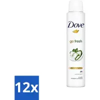 Dove 12 x Go Fresh - Deospray - Groene Thee & Komkommer - 200 ml - Go Fresh - Deodorant - Antitranspirant - Groene Thee - Komkommer