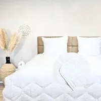HappyBed Dekbed zonder overtrek 240x220 - Tufted - Wasbaar dekbed - Dekbed zonder hoes - Hoesloos Dekbed - Frosty White
