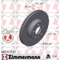 ZIMMERMANN 600.3277.52 Remschijf