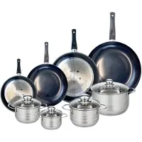 Elo Set van 4 Koekenpannen 20, 24, 28 en 32 cm en 4 kookpotten 12, 14, 16 en 20 cm Elo Prima Brillant