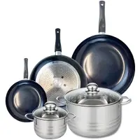 Elo Set van 3 Koekenpannen 20, 28 en 32 cm en 2 kookpotten 14 en 24 cm Elo Prima Glanzend