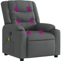 vidaXL Massagestoel in donkergrijze stof